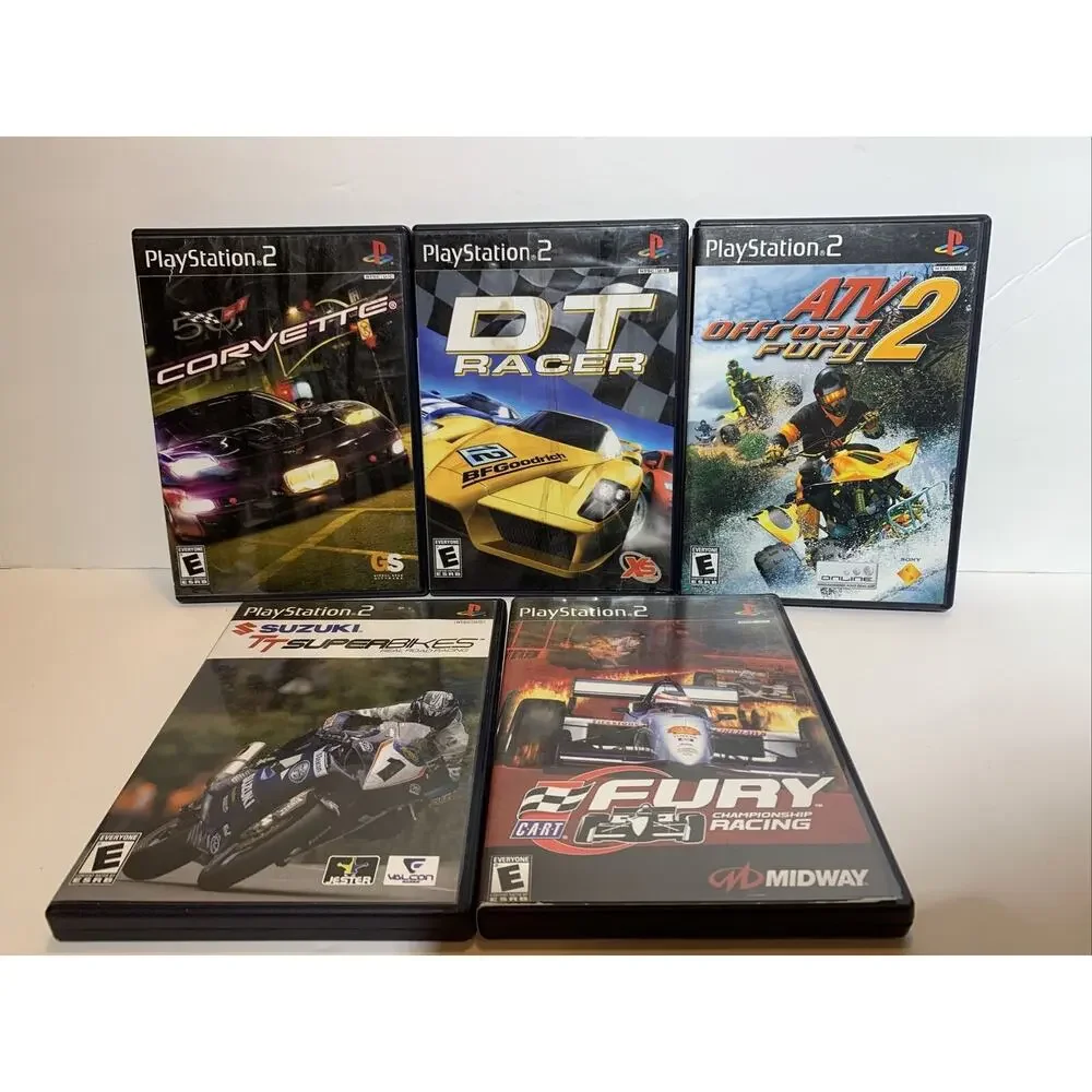 Lot of 5 Racing Games PS2 PlayStation2 Corvette, DT Racer, ATV 2, TT Superbikes